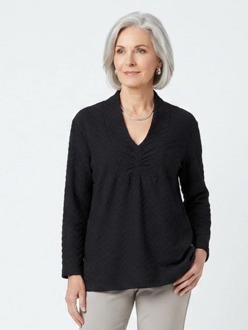 Black Women's Casual Top NY Collection XL